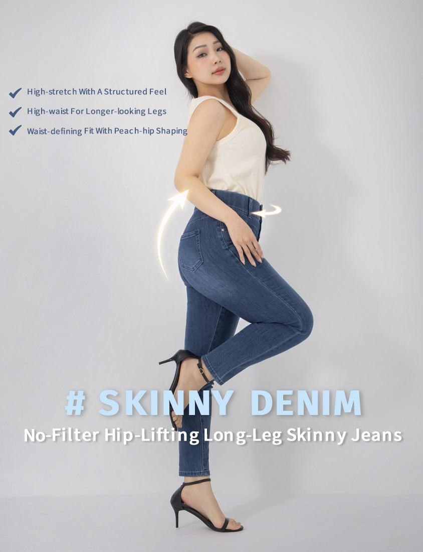 Ultra High Waist Tummy Flattering Long Leg Plus Size Jeans