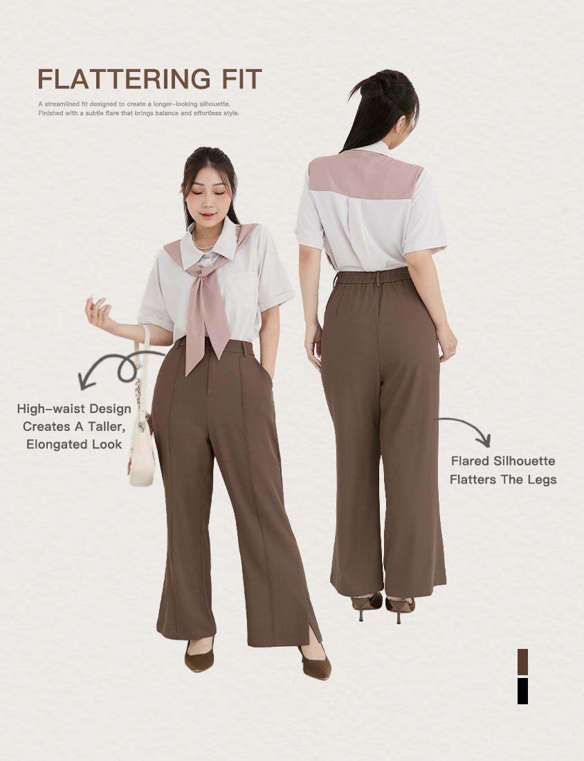 MISS. Instant Cooling Slim Fit Plus Size Flared Trousers