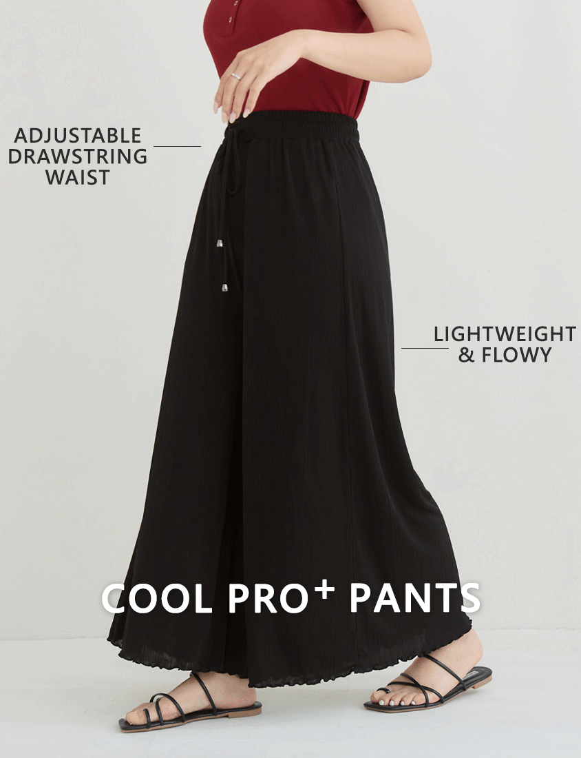 Instant Icy Cooling Slimming Ribbed Plus Size Wide Leg Pants