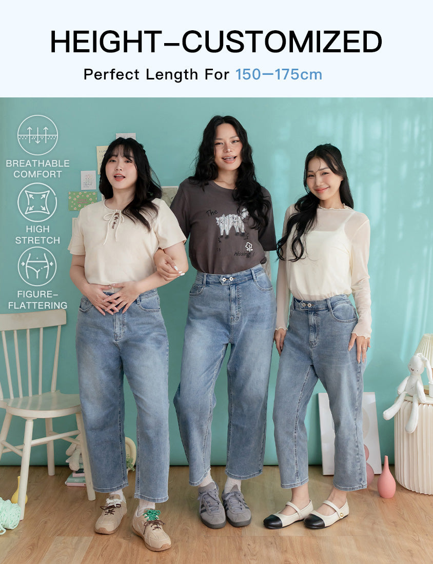 Zero Restriction Cloud Denim Plus Size Cropped Jeans (Long)