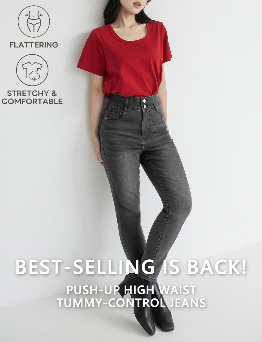 Push-Up High Waist Tummy-Control Plus Size Jeans