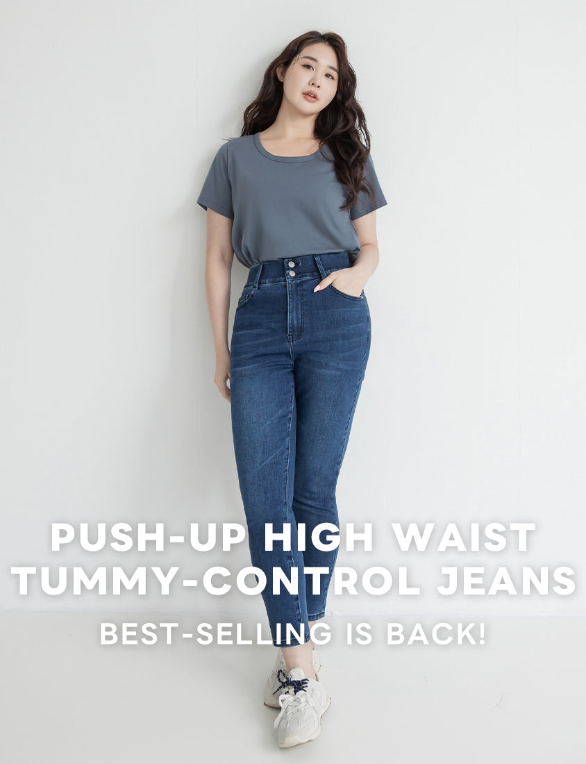Push-Up High Waist Tummy-Control Plus Size Jeans