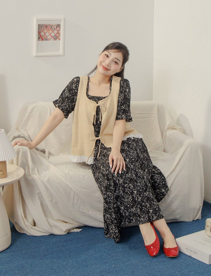 Lace-Trim Knit Layering Plus Size Tank Top
