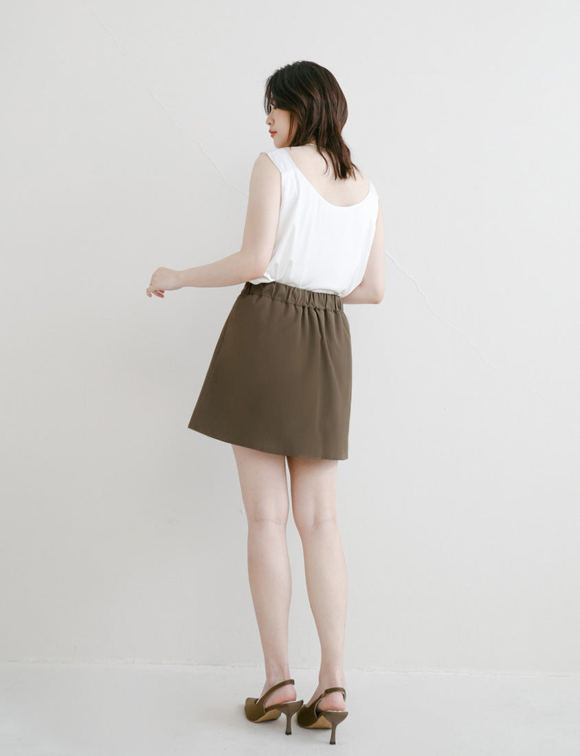 MISS. Elegant Satin Sheen Crew-Neck Plus Size Tank Top