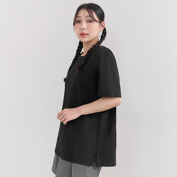 Instant Cooling Side Slit Oversized Plus Size Tee