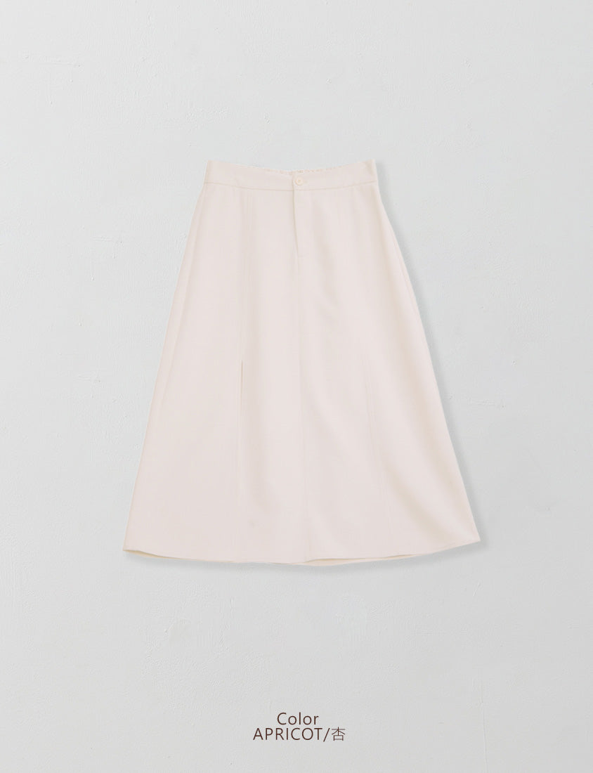 MISS. Silky Cool V-Waist Slit Tailored Plus Size Maxi Skirt
