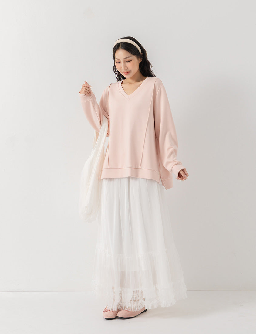 Pear-Shaped Friendly! Perfect Fit Seamed Yogurt Touch Plus Size Sweater
