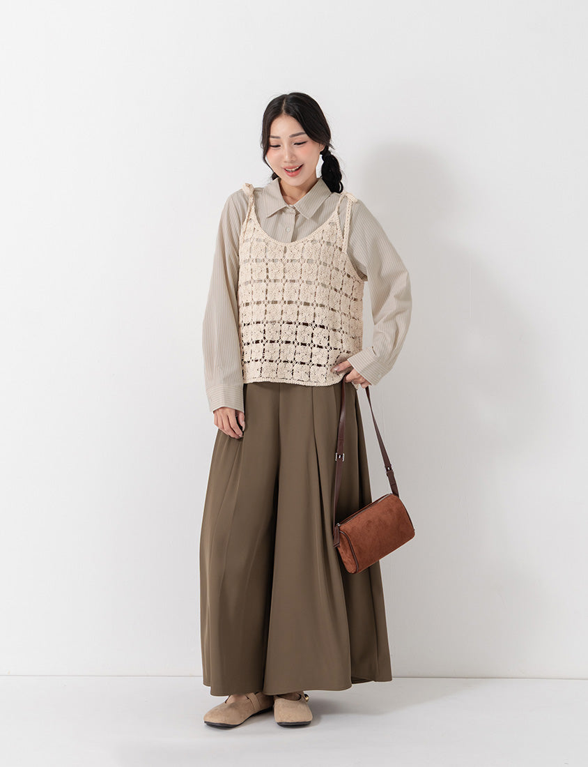 Japanese-Inspired Crochet Grid Plus Size  Vest