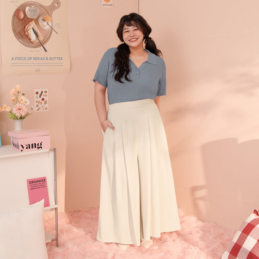 Instant Cooling Chiffon Pleated Plus Size Wide Leg Pants