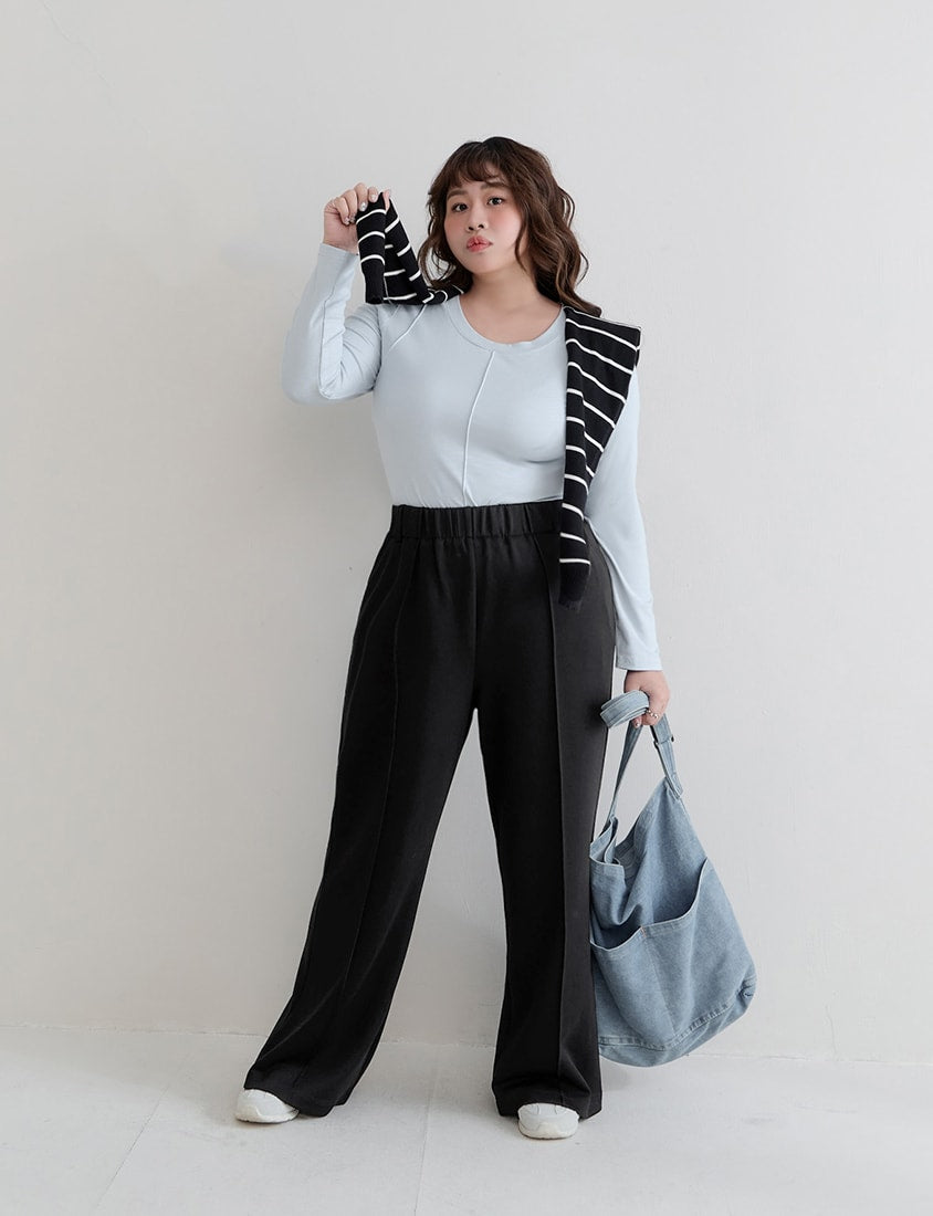 Slimming Cloud Cotton High Waist Plus Size Wide Leg Pants
