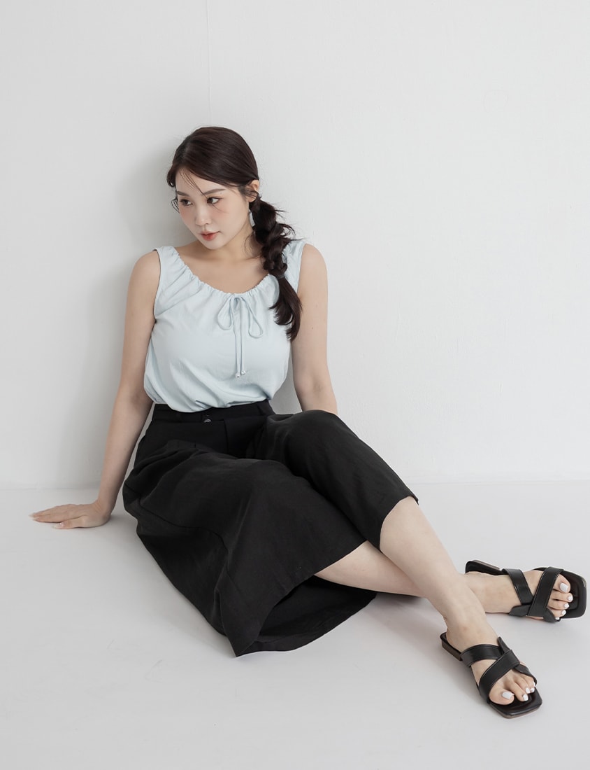 Cooling Drawstring Sleeveless Plus Size Top
