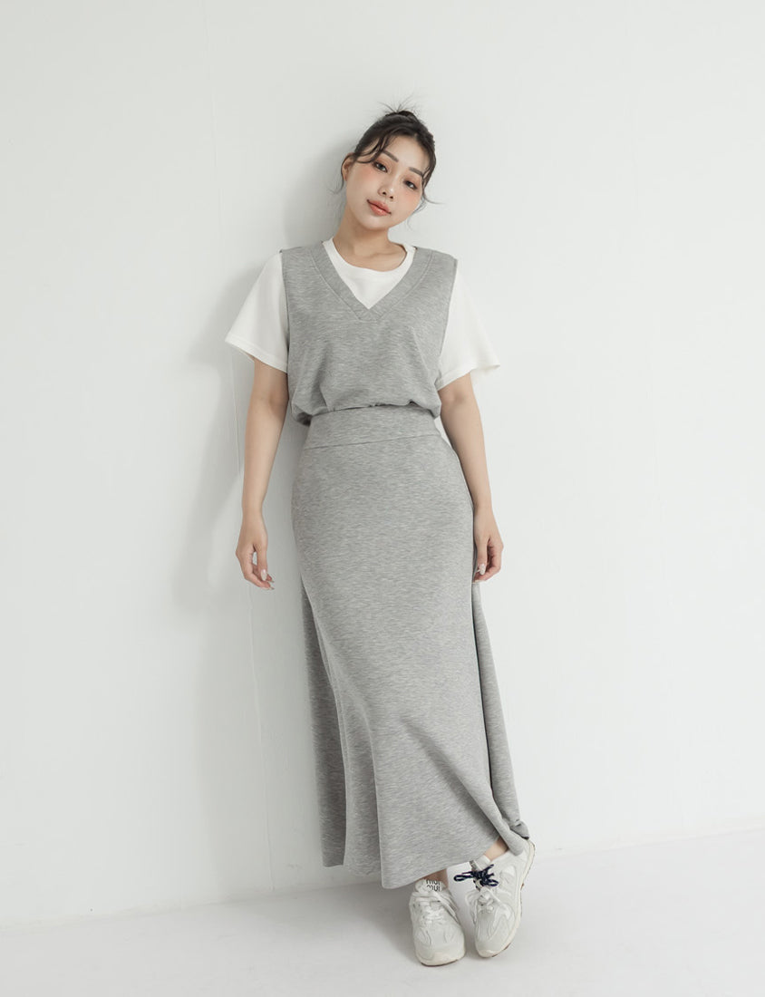 Instant Icy Cooling Cloud Cotton Faux Two Piece Plus Size Tee