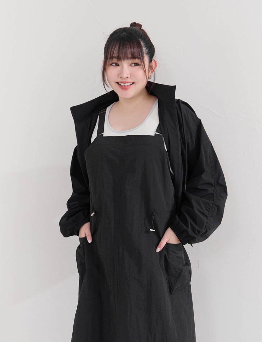 Light Utility Adjustable Strap Plus Size Maxi Dress