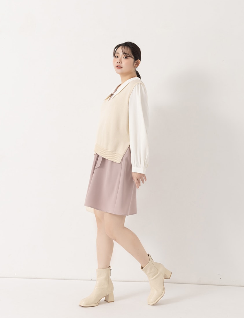 MISS. Soft Tencel Silky Wool Plus Size Knit Vest