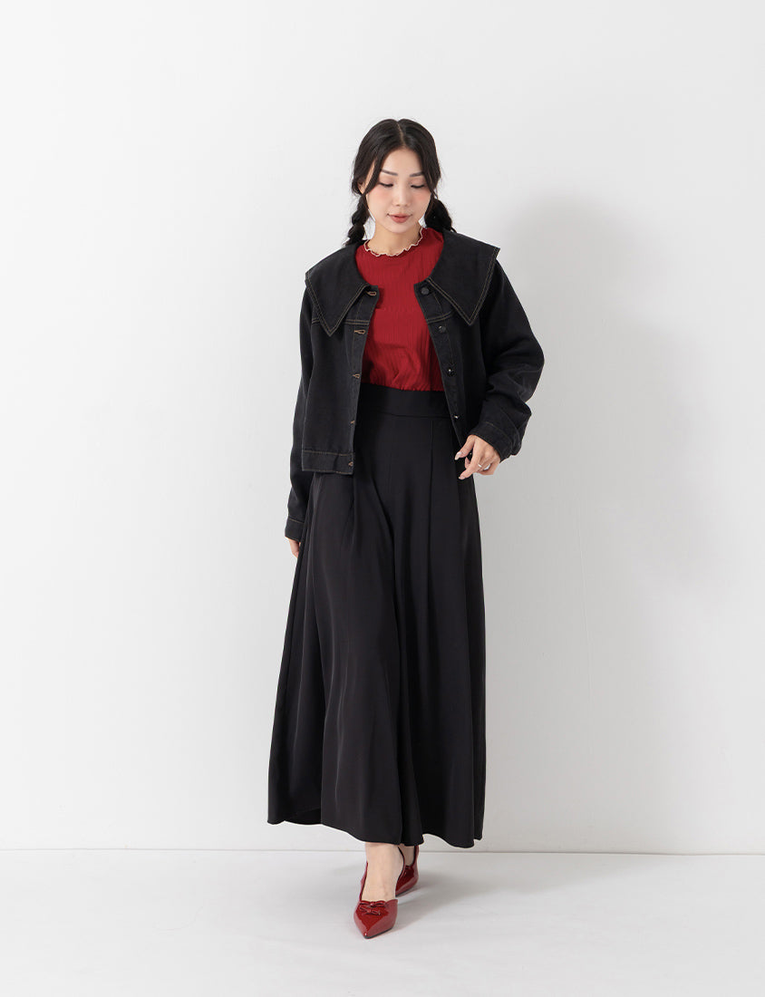 Instant Cooling Chiffon Pleated Plus Size Wide Leg Pants