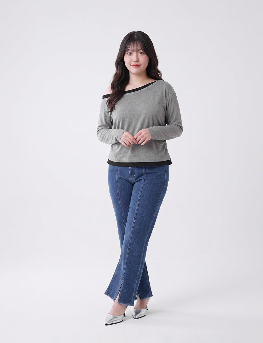 MUA! Sweet & Cool Asymmetrical One-Shoulder Plus Size Top