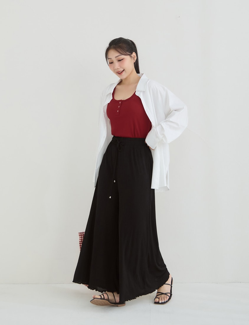Cooling Lyocell Ribbed Crewneck Plus Size Tank Top