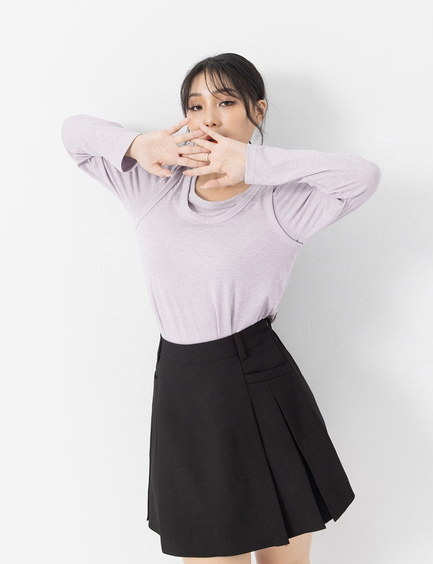 Soft Tencel Wool Plus Size Two-Piece Top (With Inner Top)
