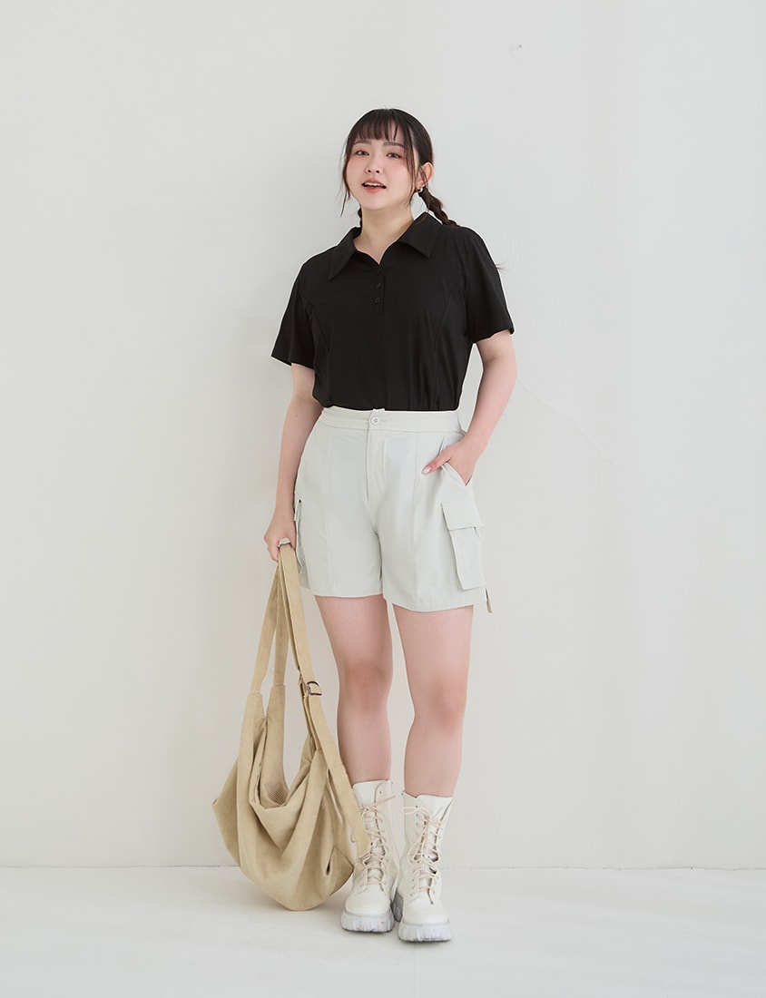 Cooling Slim Fit Polo Plus Size Top
