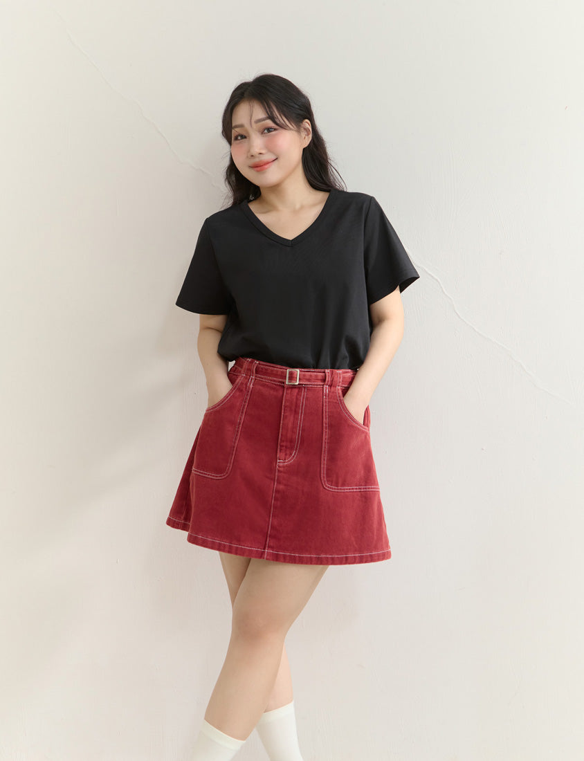 Upgraded 2.0! V-Neck Plus Size Slim Tee