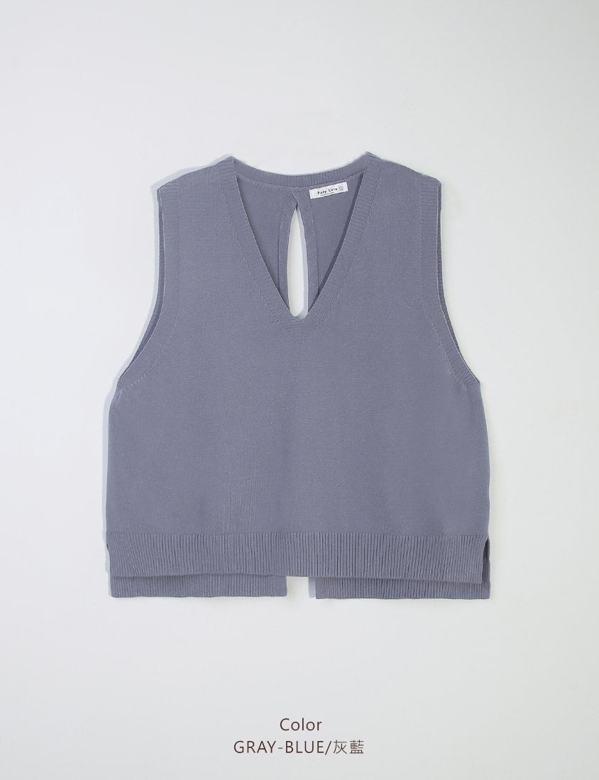 Layer Essential V-Neck Back Tie Plus Size Knit Vest