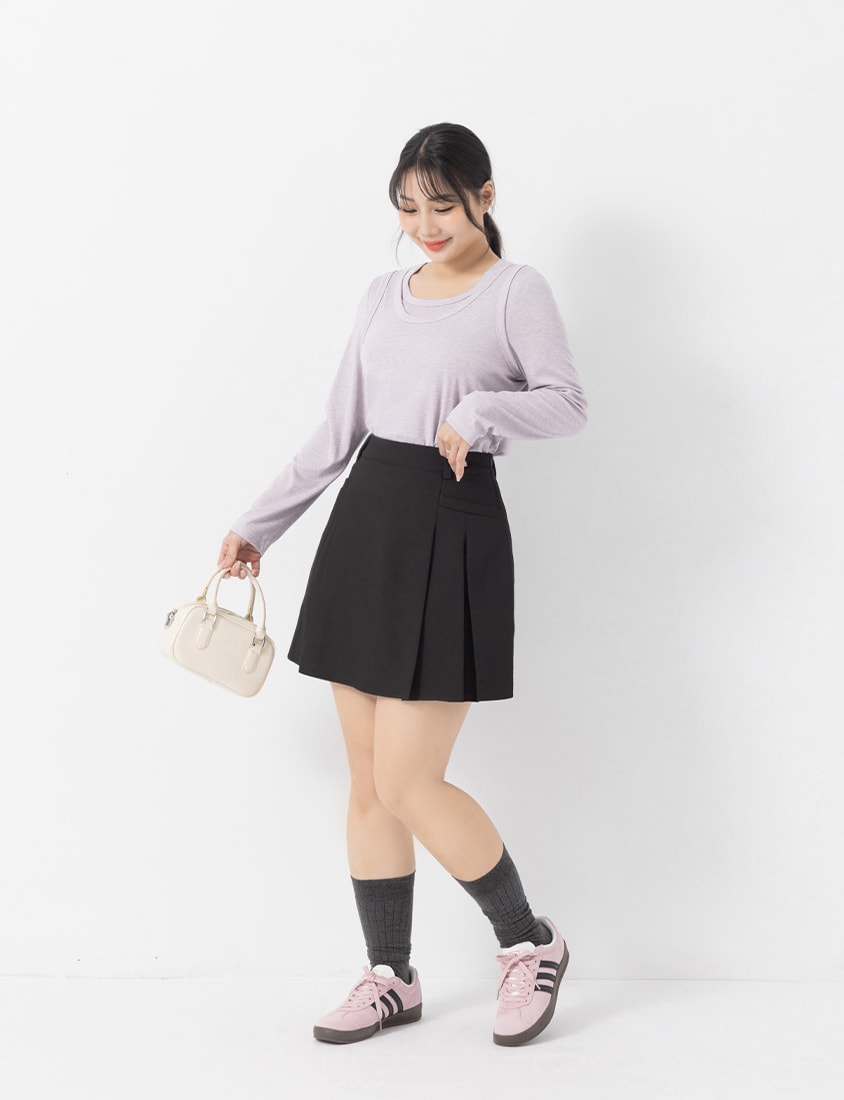 Soft Tencel Wool Plus Size Two-Piece Top (With Inner Top)