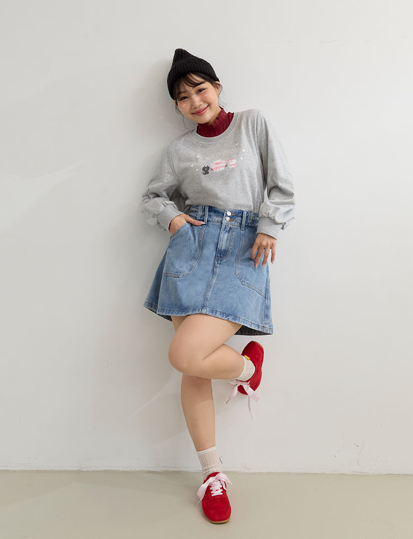 Winter Heart Print Plus Size Sweatshirt (Little Heart Collab)