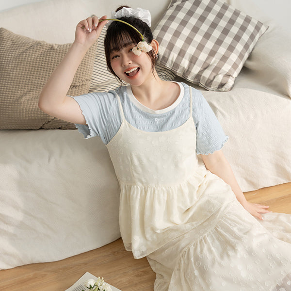 Japanese Floral Jacquard Strap Plus Size Cami Vest