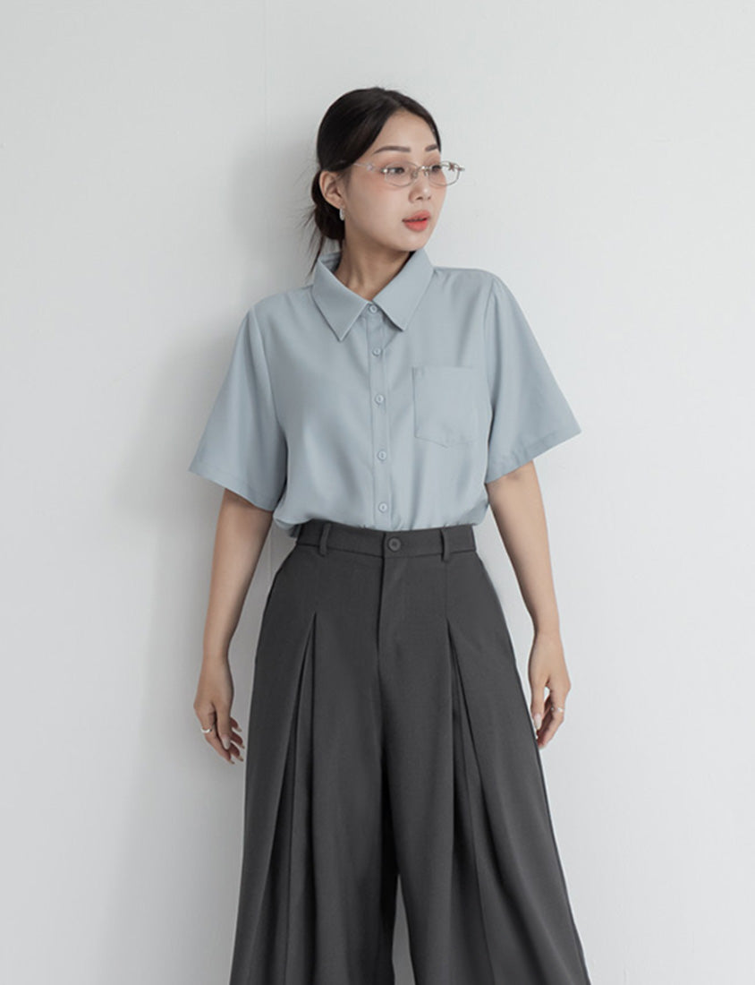 Pleated Cropped Plus Size Wide-Leg Pants