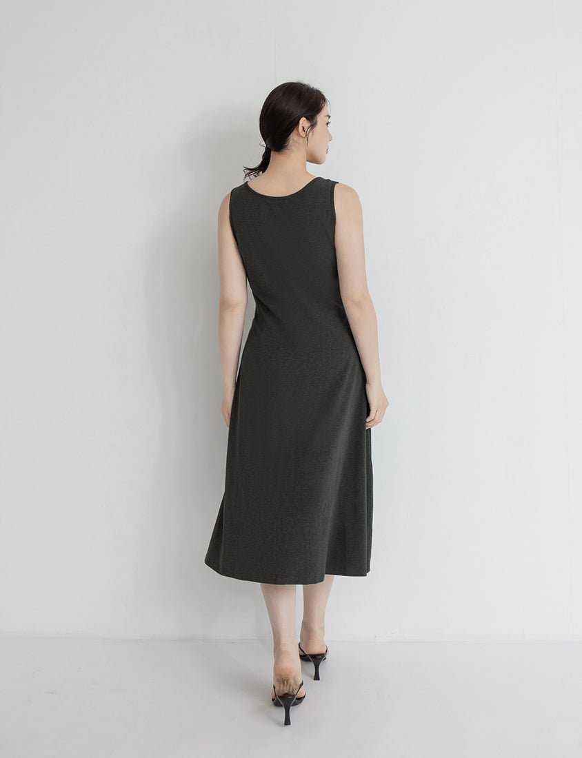 Skin-Friendly Stretch Faux Two Piece Plus Size Maxi Dress