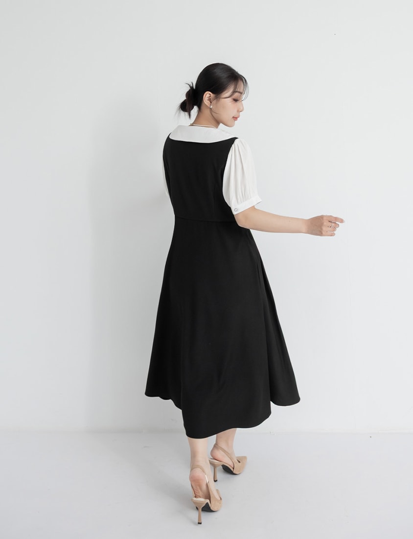 MISS. Faux Two-Piece Tailored Plus Size Maxi Dress