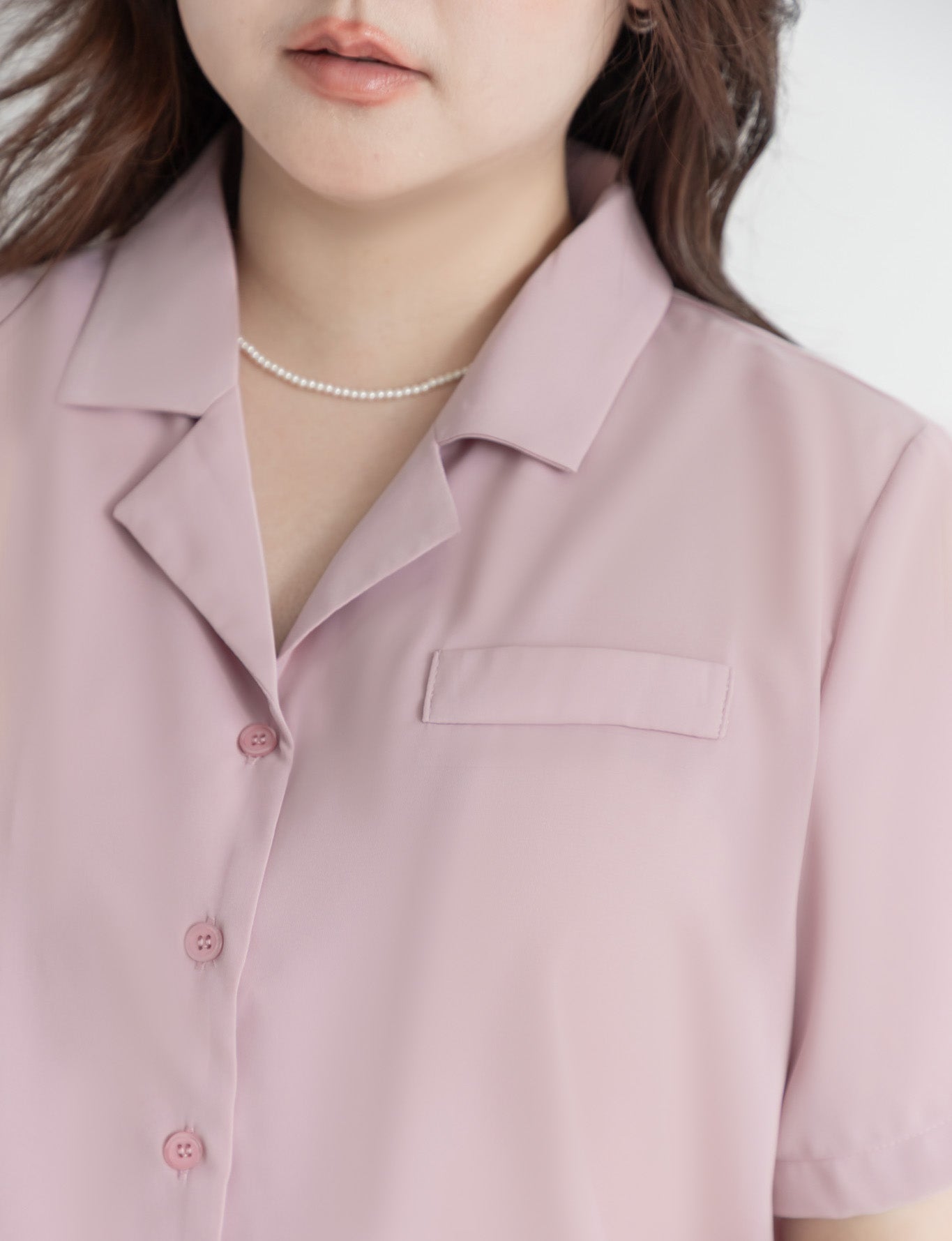 MISS. Minimal Textured Cuban Collar Plus Size Shirt
