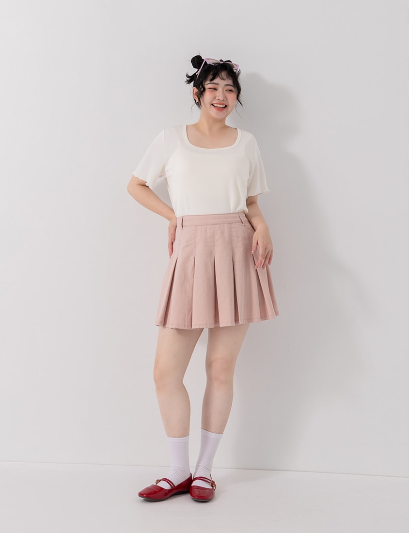 Instant Cooling Cloud Cotton Square Neck Plus Size Tee