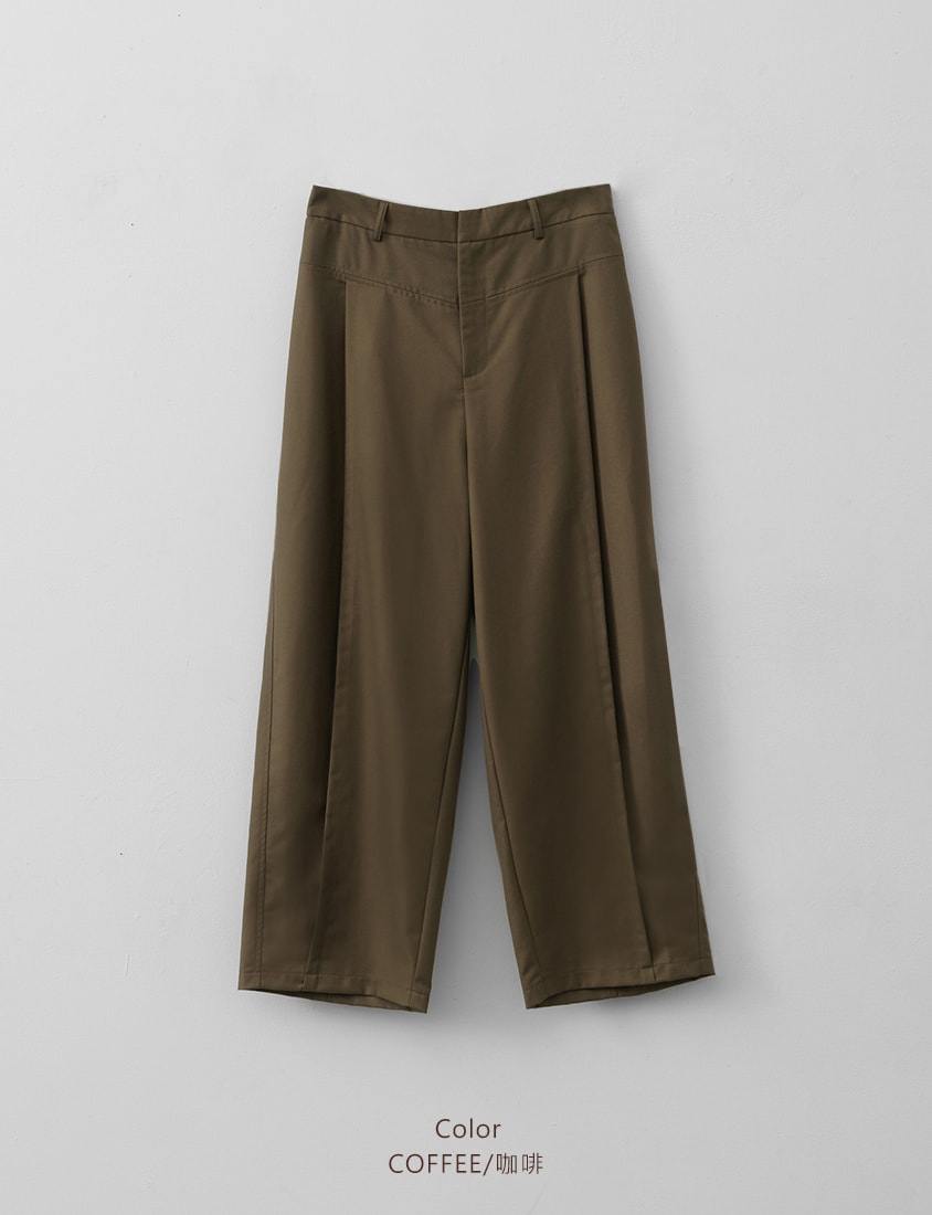 MUA! Topstitched Design Elastic Back Plus Size Tapered Pants