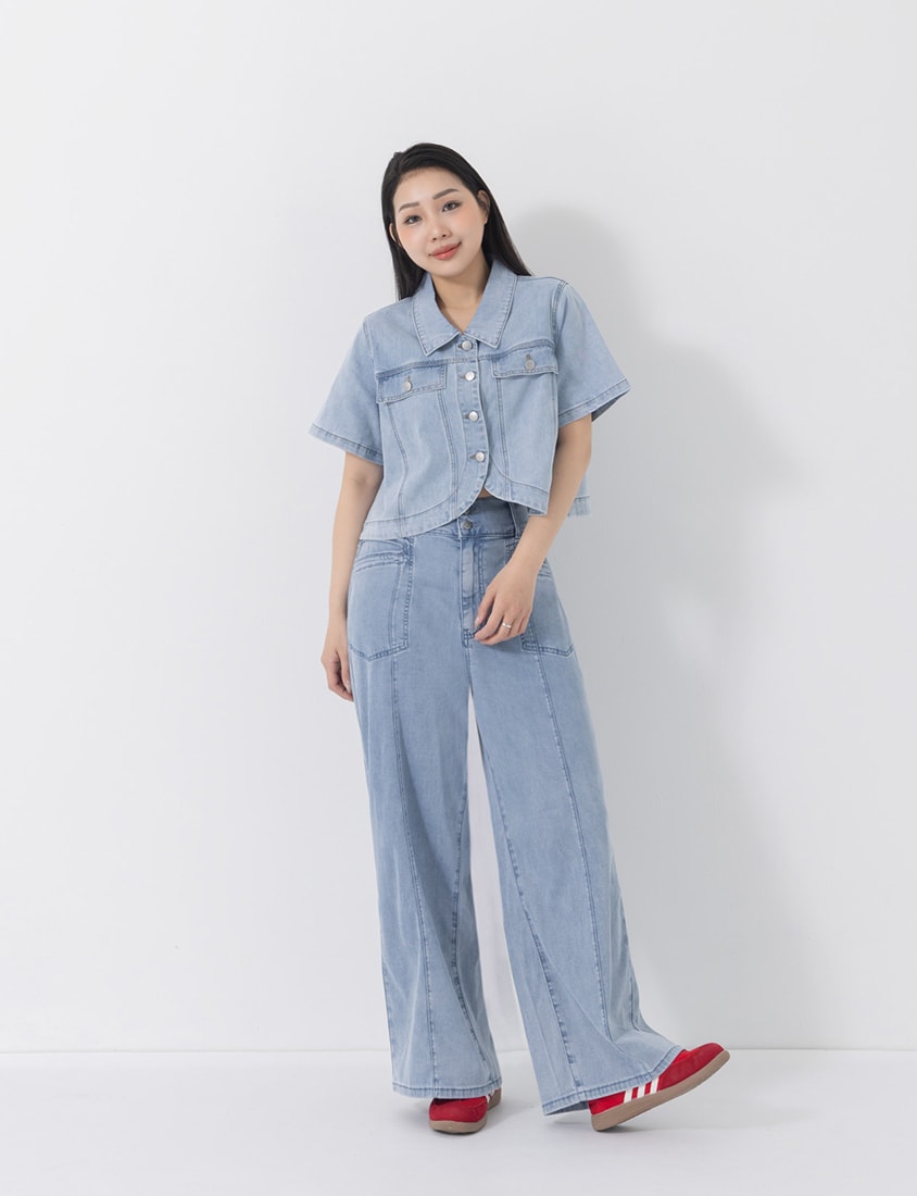 Lightweight Cloud Denim Zero-Restriction Plus Size Jeans (Short)