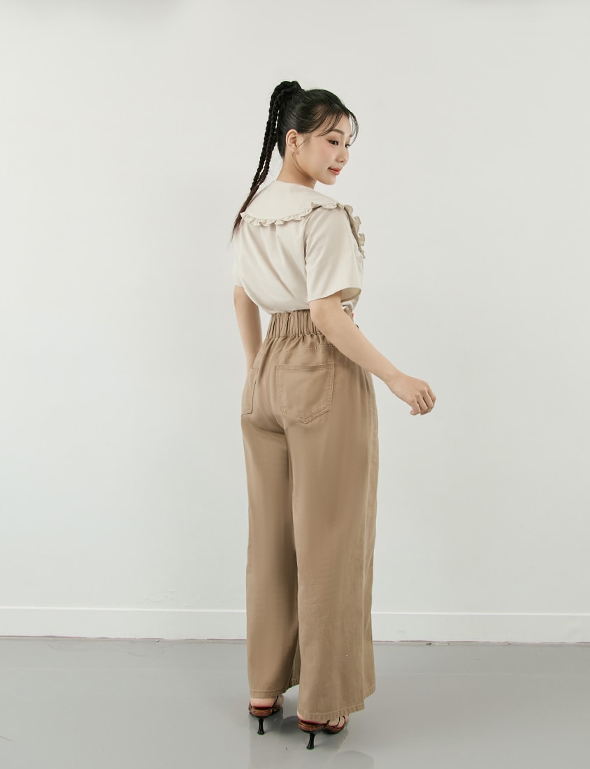Pear-Shaped Friendly! Perfect Fit Twill Cotton Plus Size Wide Pants
