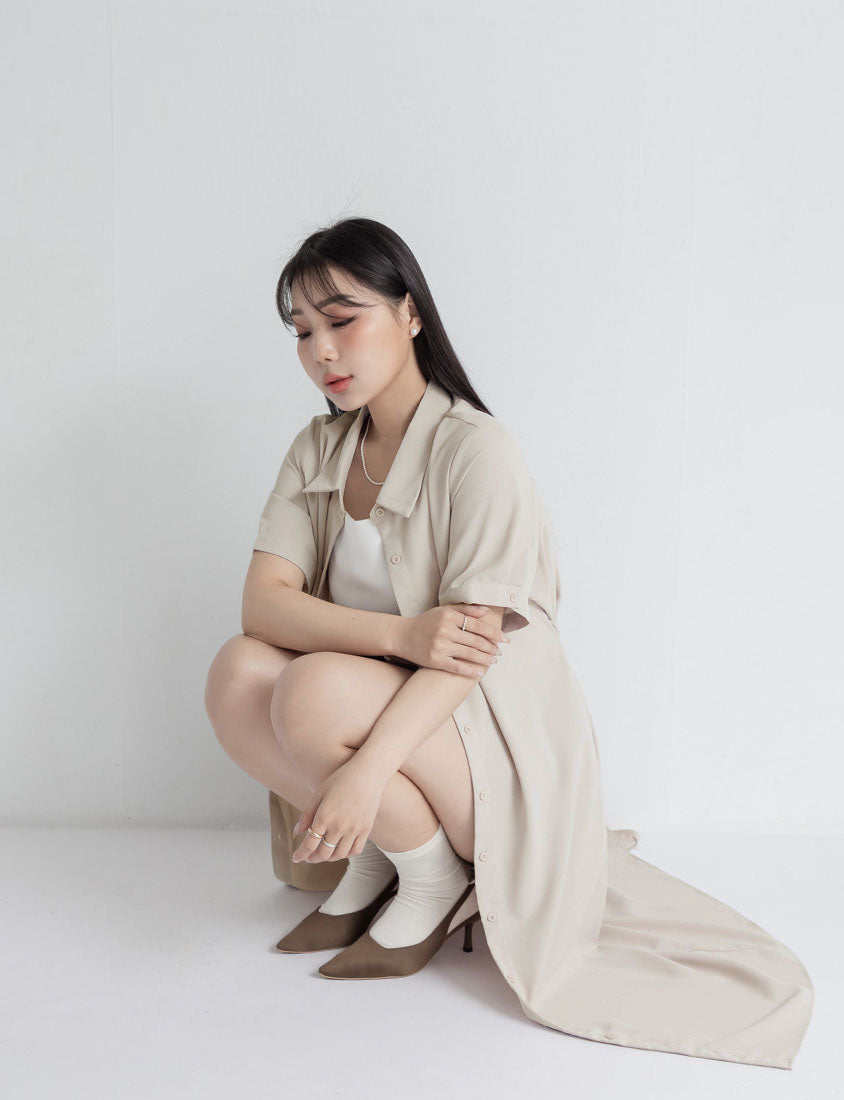 MISS. Minimal Shirt Plus Size Maxi Dress (With Belt)