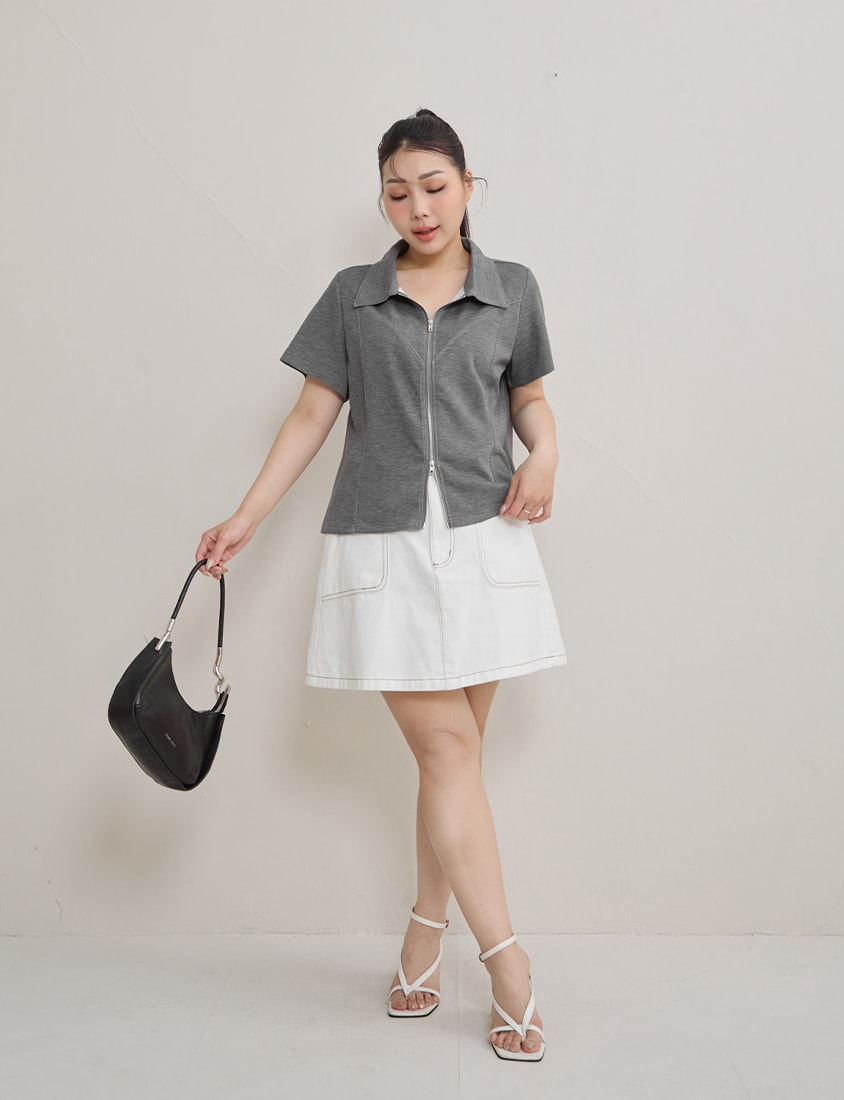 Instant Cool Cloud Cotton Double Zip Plus Size Shirt