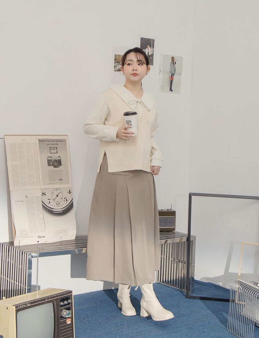 MISS. Soft Tencel Silky Wool Plus Size Knit Vest
