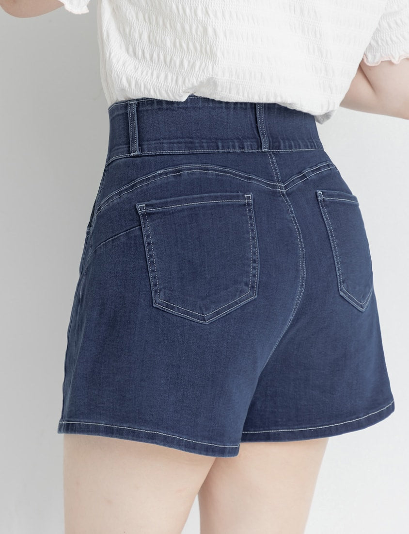 Slimming High Waist A-Line Plus Size Denim Shorts