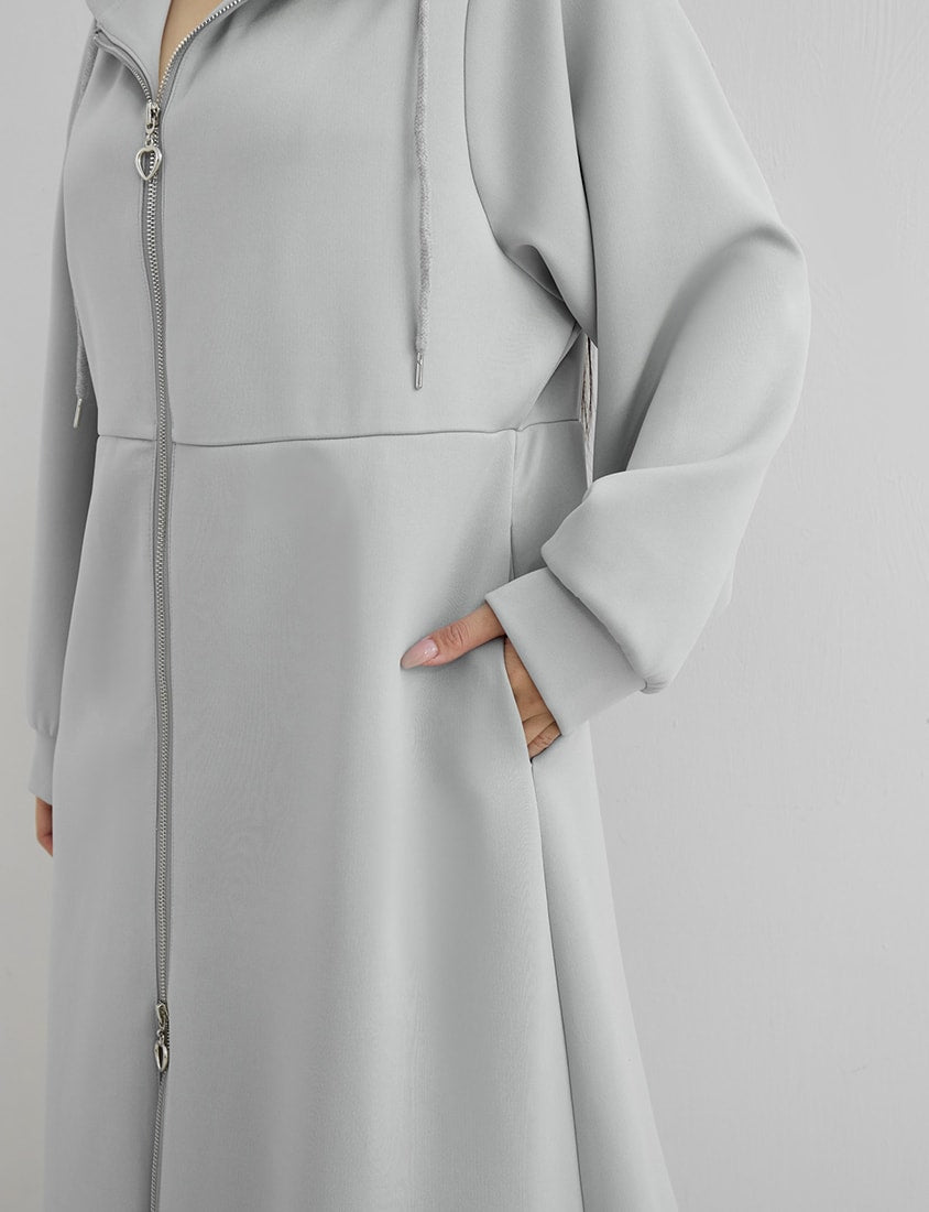 MUA! Heart Double-Zip Plus Size Hooded Maxi Dress