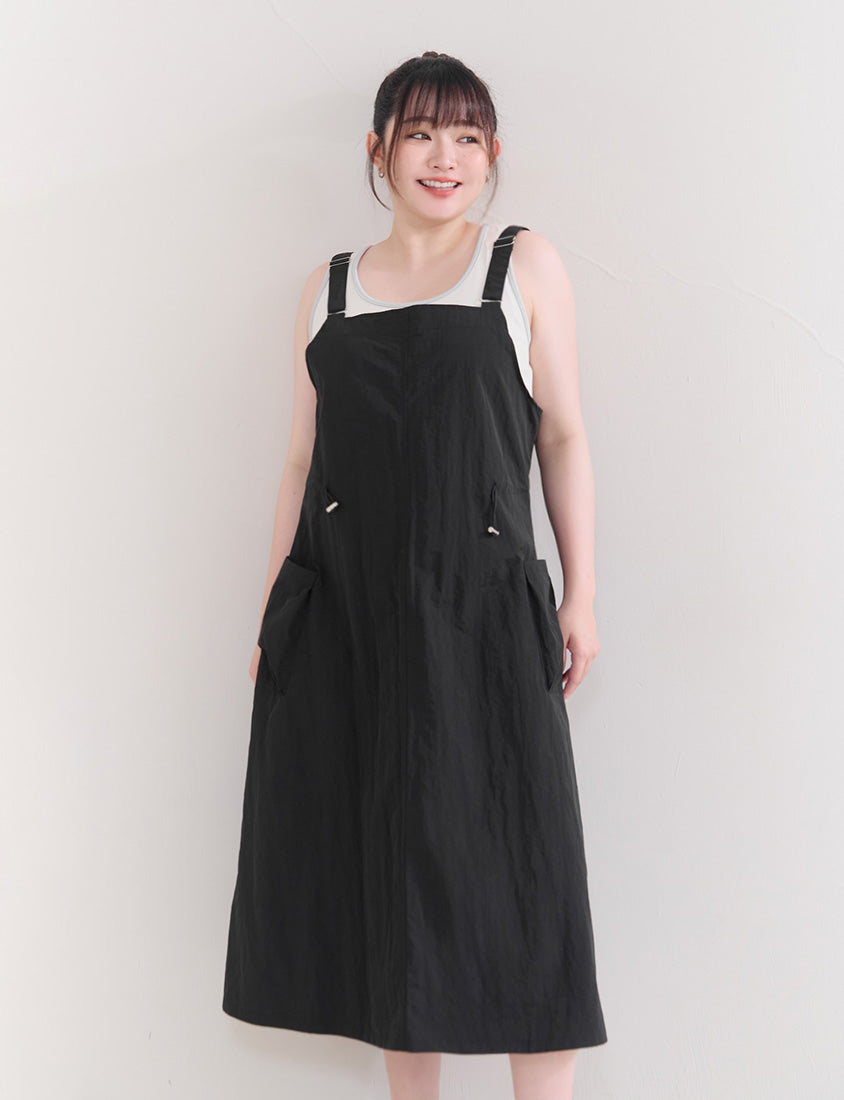 Light Utility Adjustable Strap Plus Size Maxi Dress