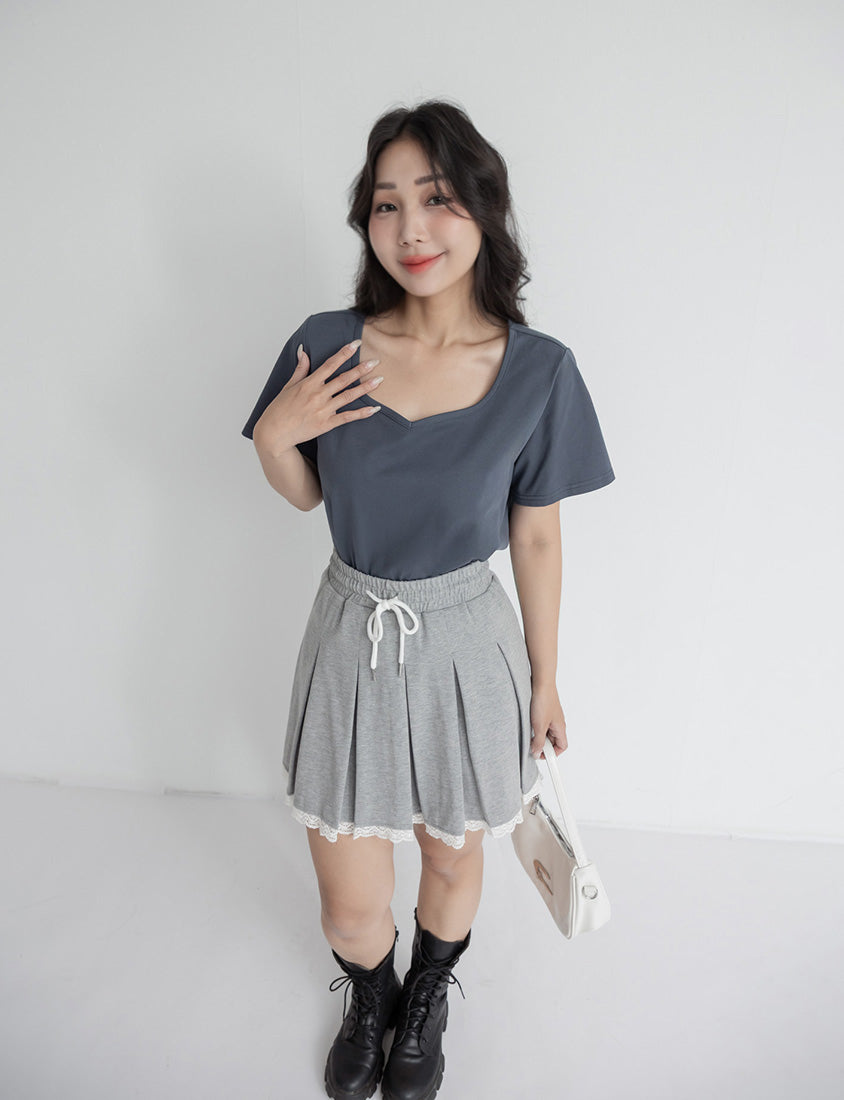 Upgraded 2.0! Sweetheart Neckline Plus Size Slim Tee