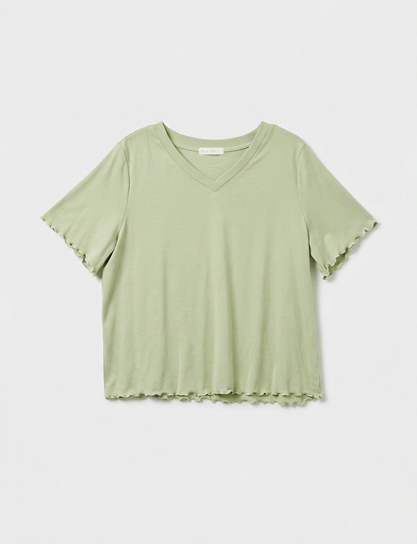 (V Neck) Zero Sweat Mark Cooling Plus Size Tee
