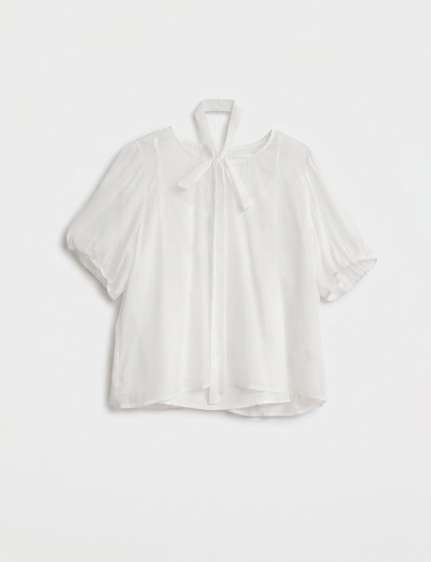 MISS. Elegant Two-Piece Sheer Plus Size Top (With Tie)