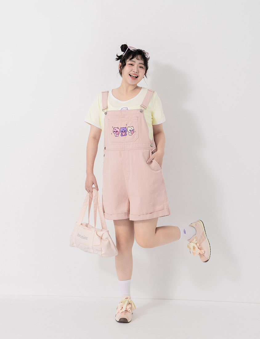 Poly Lulu x UGLY MEWS Collab Plus Size Overall Shorts