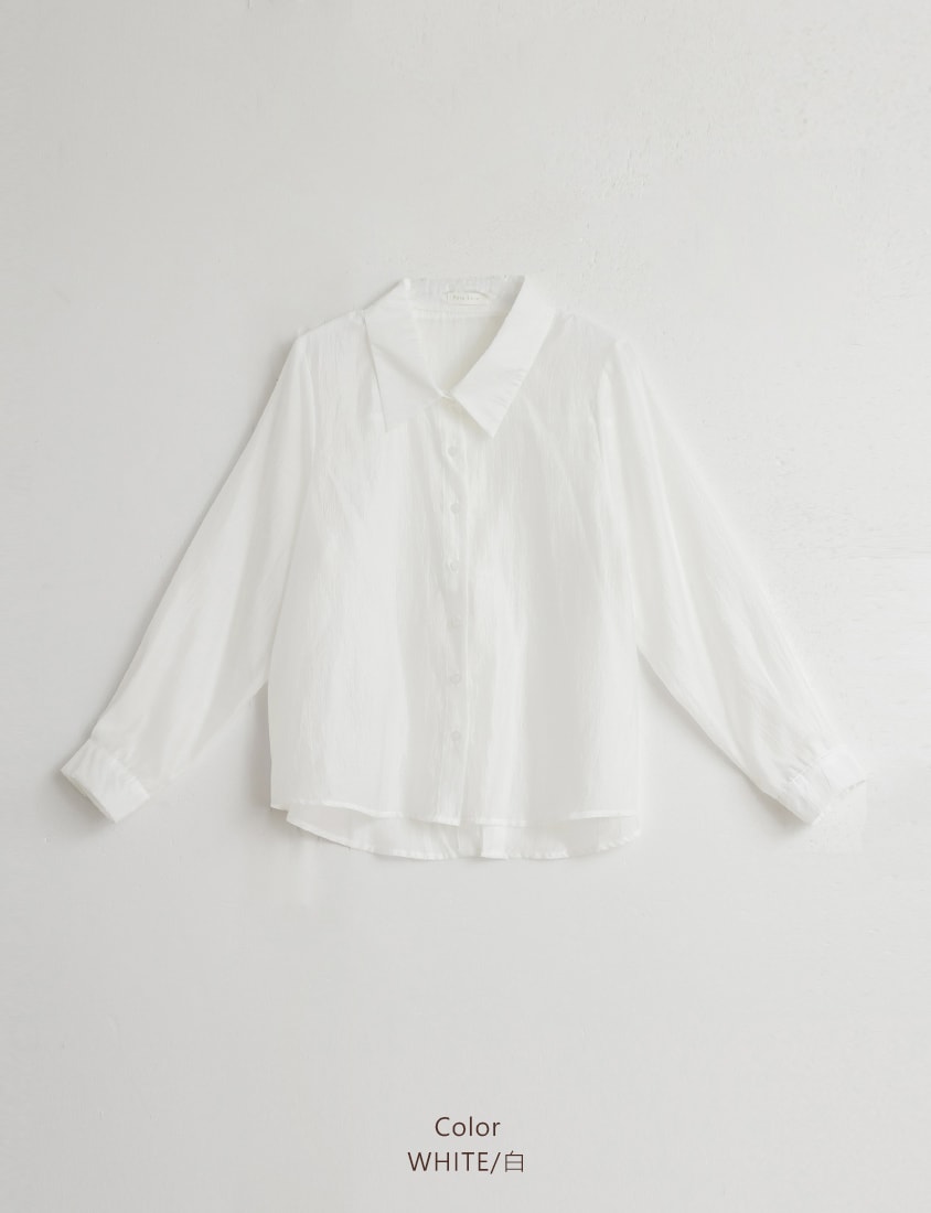 Tencel Silky Sheer Back Slit Tie-Front Plus Size Shirt