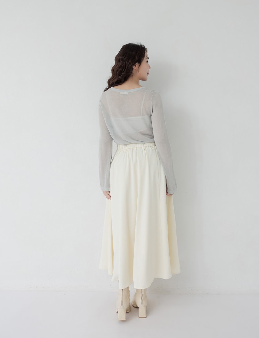 MISS. Crew Neck Fine Ice Silk Semi Sheer Plus Size Cover Up