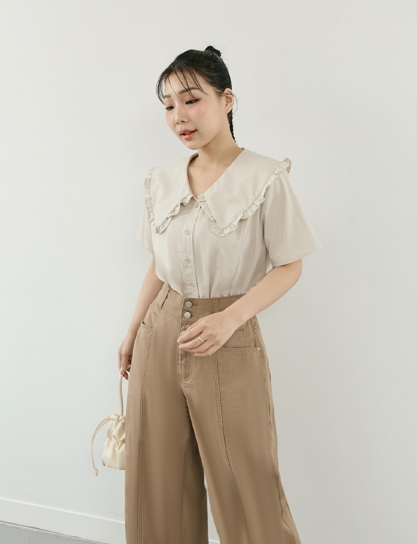 Pear-Shaped Friendly! Perfect Fit Twill Cotton Plus Size Wide Pants