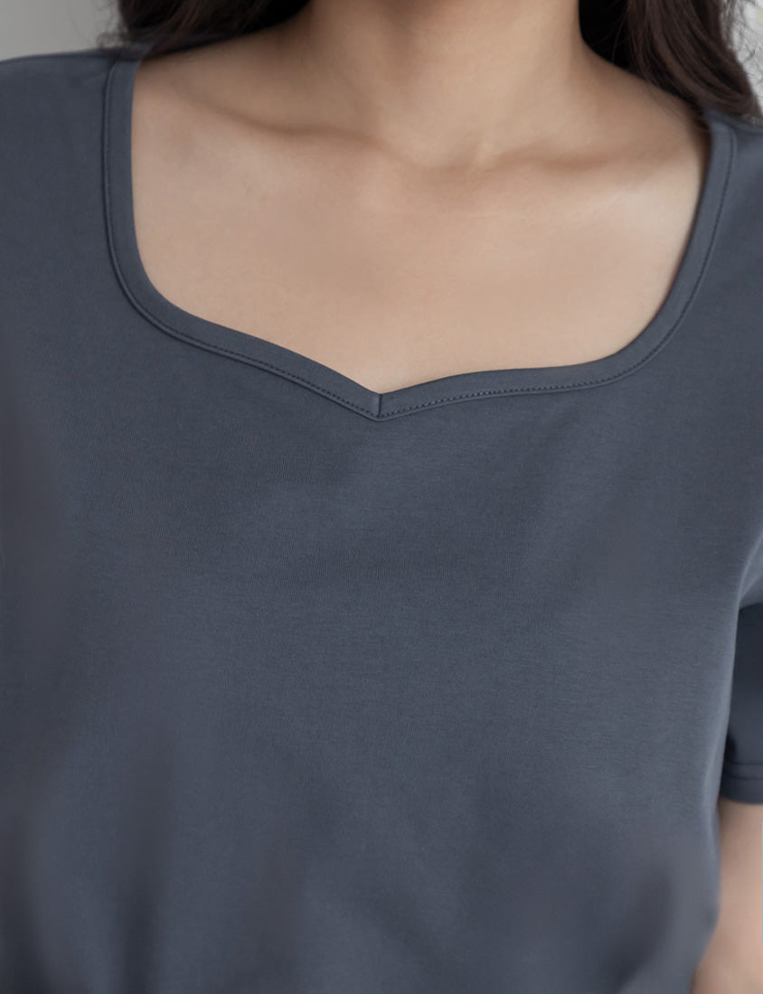 Upgraded 2.0! Sweetheart Neckline Plus Size Slim Tee